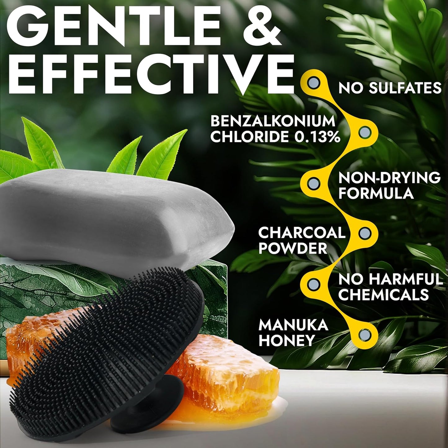 Antibacterial Hand Soap - Manuka Honey & Charcoal | Kills 99.9% of Germs | Pack of 2 for All Skin Types