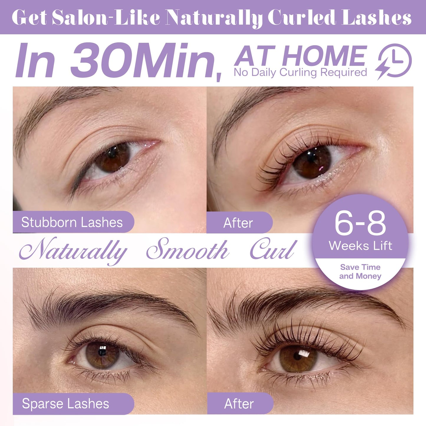 CALAILIS Lash Lift Kit, 2025 Updated Eyelash Lift Kit, Semi-Permanent Eyelash Curling Eyelash Perm Kit Suitable for Salon and DIY at Home Use Lash Perm Kit for Beginner and Professional