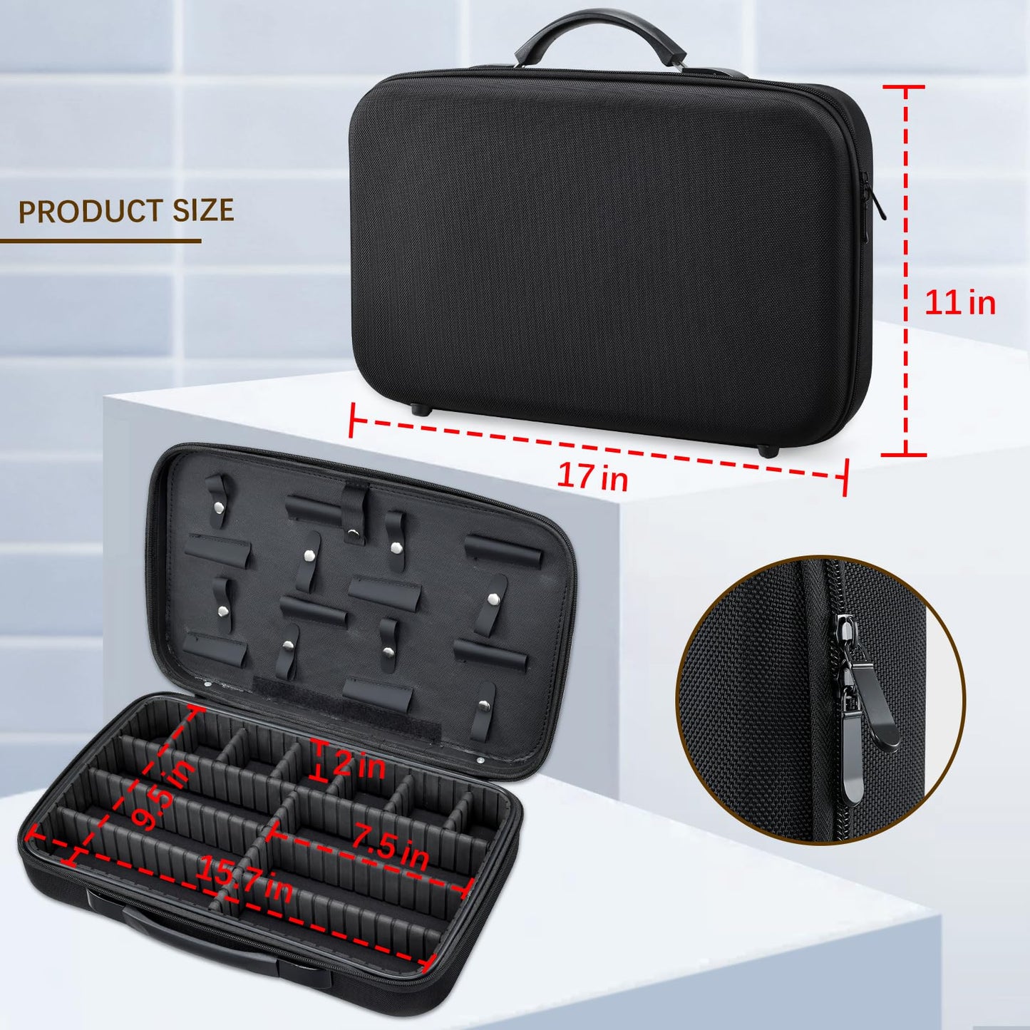 Yueieoun Barber Clippers Briefcase, 17-inch Hair Cutting Supplies Bag