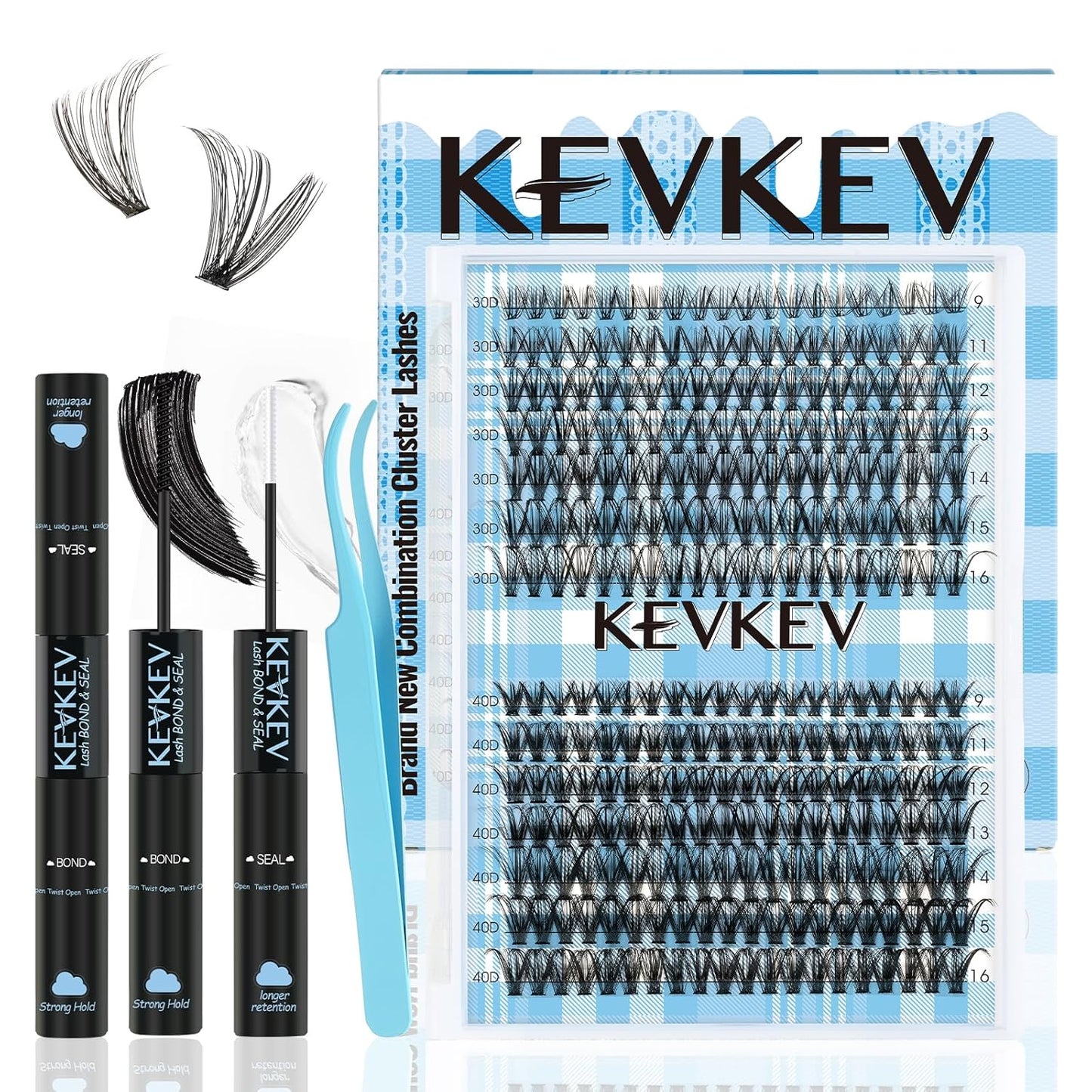 Lash Extension Kit - 280 Pcs Individual Lashes with Bond & Seal | 40D/50D, 9-16mm Clusters