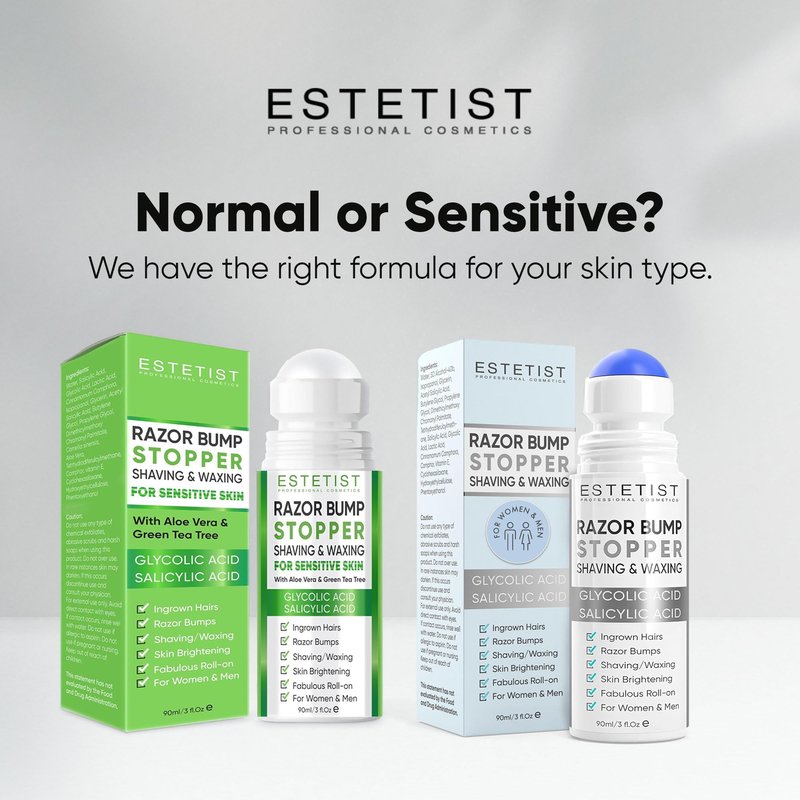 ESTETIST Razor Bump Solution Roll-On, Ingrown Hair & Razor Burn Care Serum, After Shave Roller for Bikini Area, Face, Neck, Underarm & Legs, Skin-Soothing Post Shave Care
