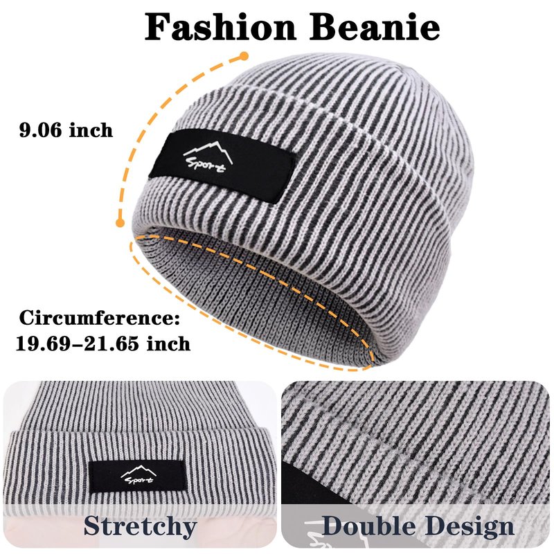 Winter Beanie Hats Scarf Gloves Set Slouchy Beanies Hat Knit Skull Cap Thick Neck Warmer for Men Women