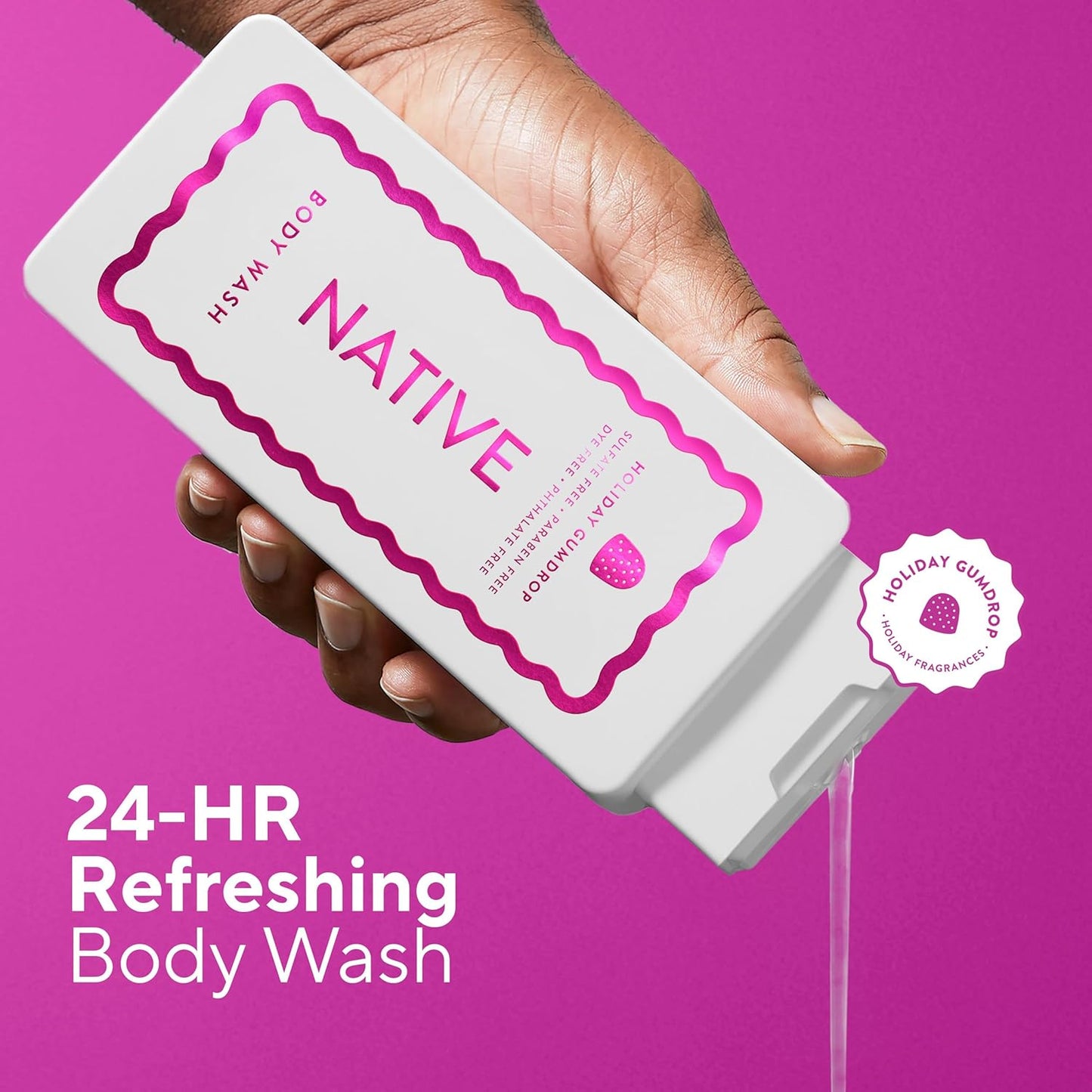 Native Body Wash - Holiday Gumdrop Scent | Naturally Derived Ingredients, Sulfate & Paraben Free | 18 oz