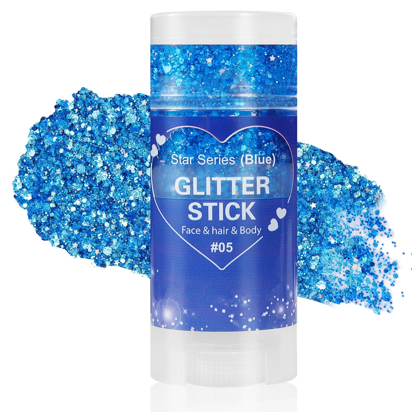 Mysense Blue Face Hair Body Glitter Stick,4th of July Accessories and Outfits for Women Girls Kids,USA Flag Makeup for Independence Day Memorial Day Veterans Day,Festival Rave Accessories