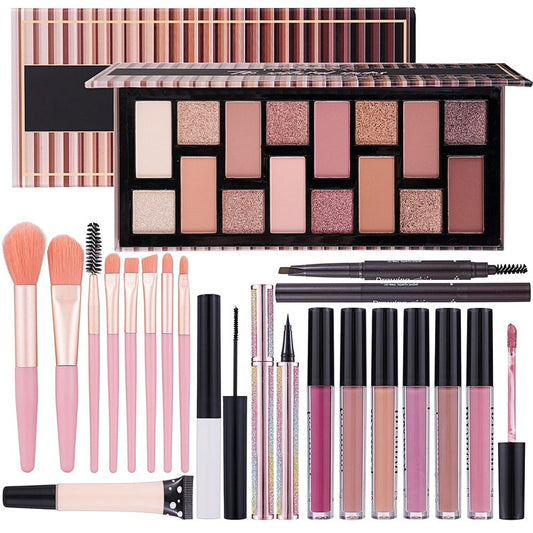 Teen Makeup Kit for Girls - Complete Eyeshadow Palette, Eyeliner, Brushes & Lipgloss Set | Perfect Gift for Women