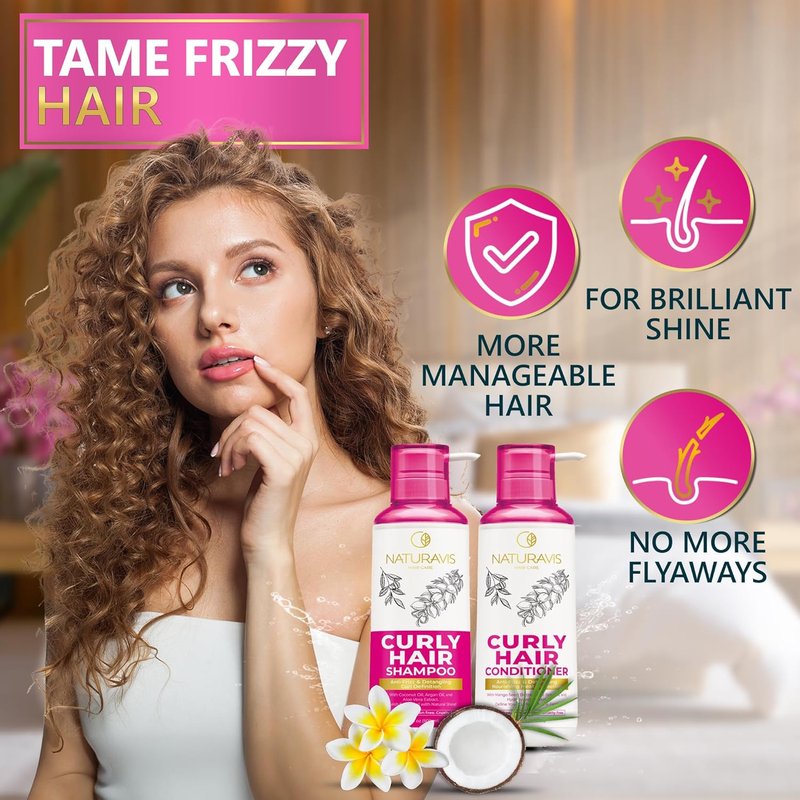 Curly Hair Shampoo & Conditioner Set - Sulfate-Free, Curl Defining | Deep Moisturizing for Wavy & Frizzy Hair