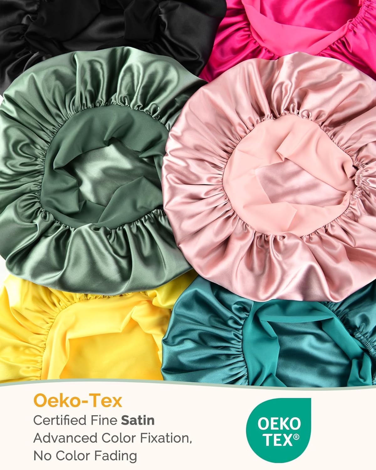 Adjustable Satin Bonnet for Sleeping | Double Layer Hair Wrap to Reduce Friction & Prevent Frizz