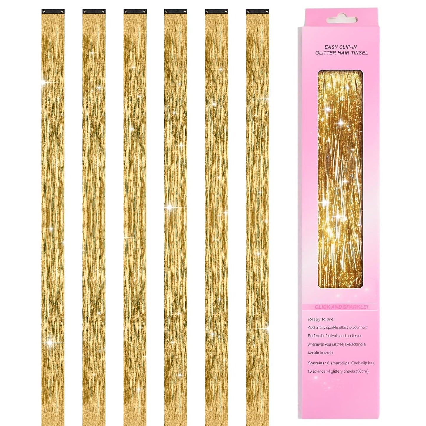 12 Colors Hair Tinsel Kit - 48 Inch Heat Resistant Hair Extensions | 3600 Strands Sparkling Glitter for Festivals & Parties