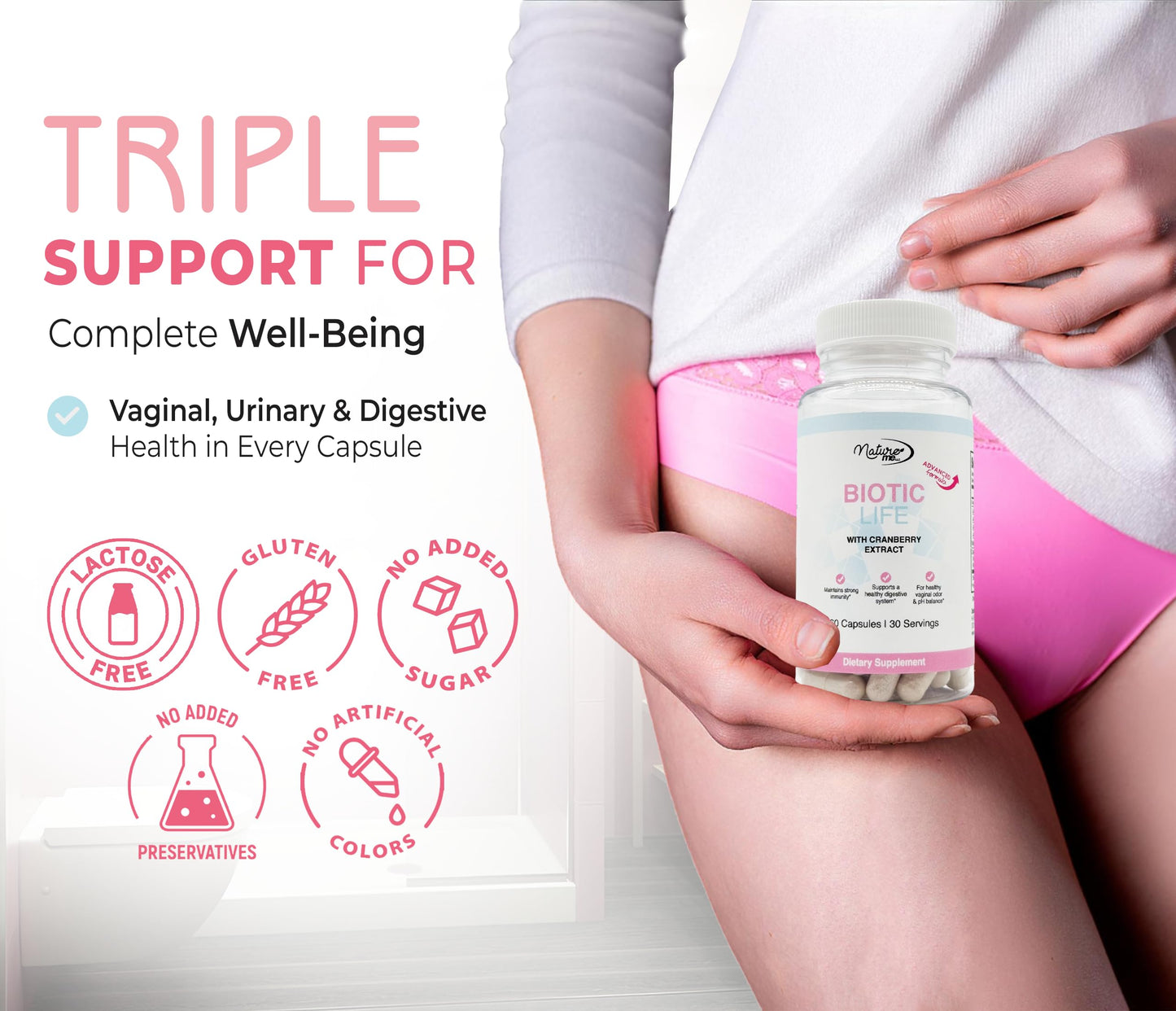 Vagy Rejuvenation BioticLife Probiotic for Women – Probiotics for Vaginal, Digestive & Urinary Health – Supplement with Prebiotics & Cranberry Extract – 60 Capsules