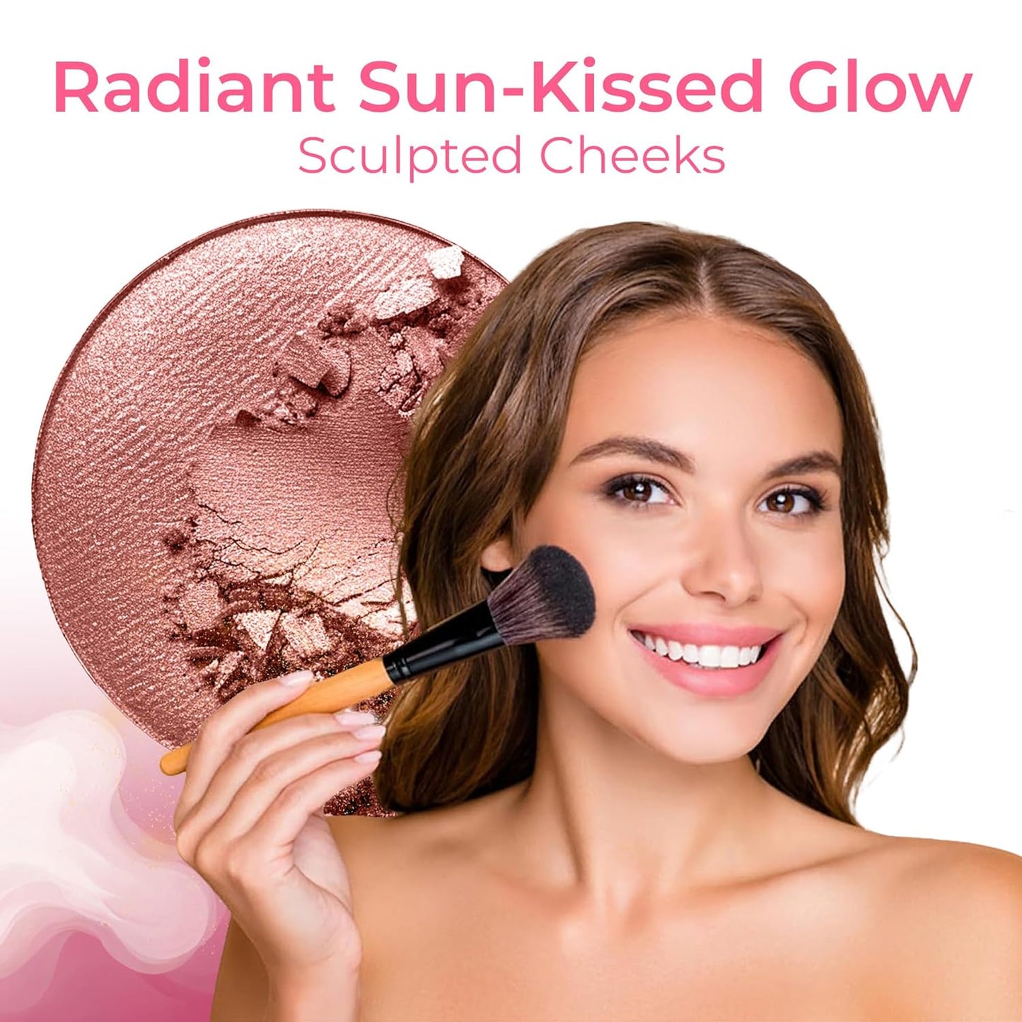 Mineral Makeup Starter Kit for Beginners - Full Size Foundation, Blush, Bronzer & Veil Primer | Warm Shades