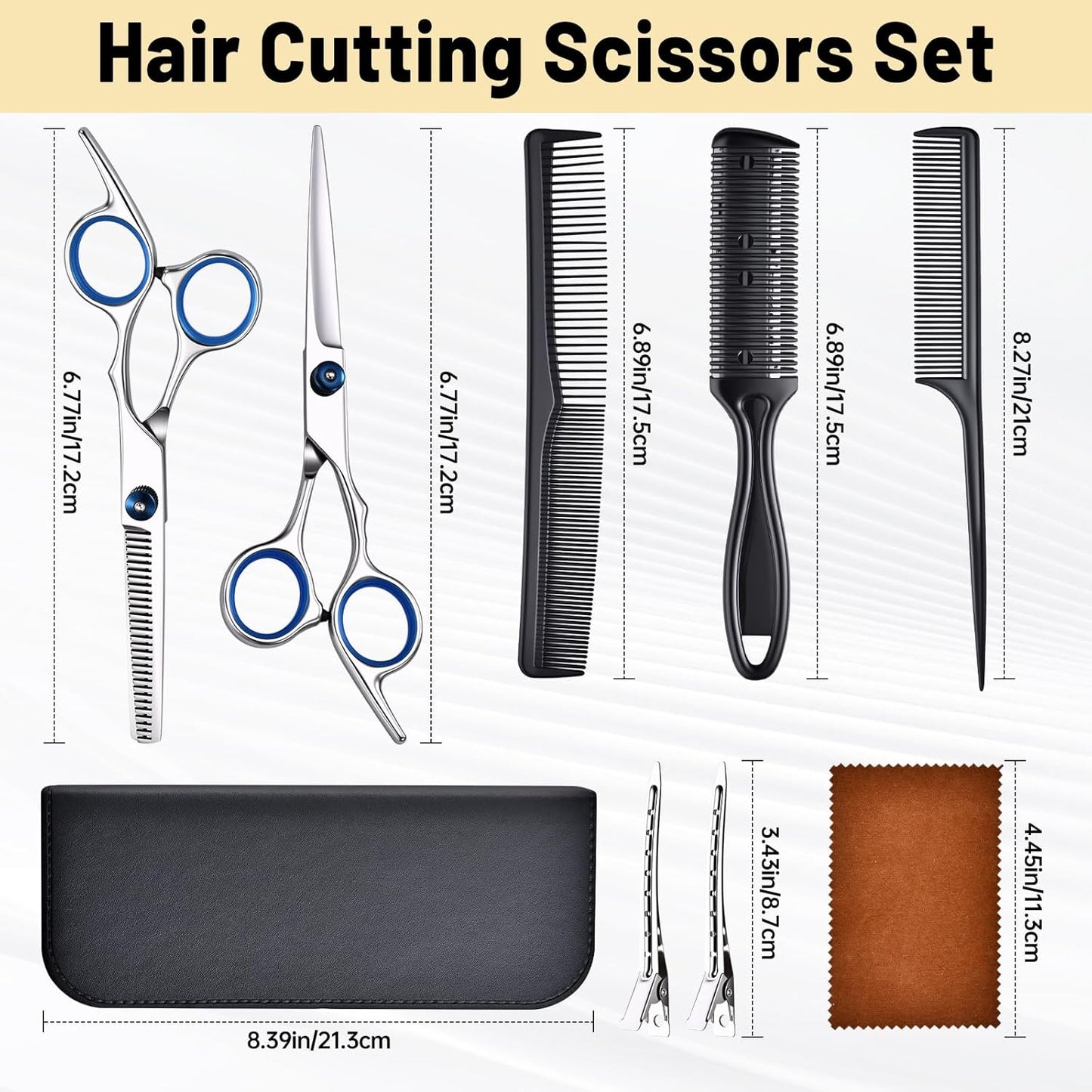Professional Hair Cutting Scissors Set - Stainless Steel Barber Shears & Thinning Shears for Men, Women & Kids | LFJ1234