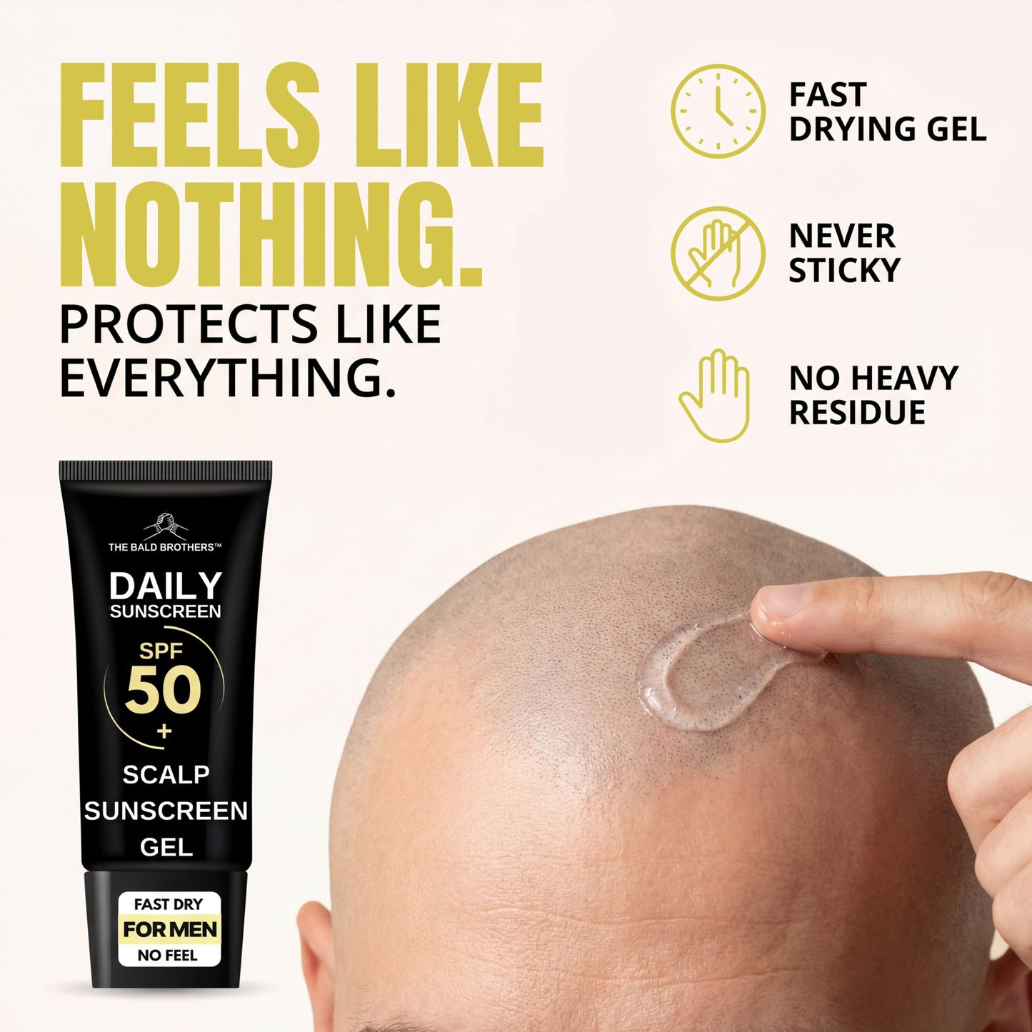 Daily Scalp Sunscreen Fragrance Free - SPF 50+ | Bald Head Care for Men | Everyday Face & Scalp Care | Matte, No Grease, Vegan | The Bald Brothers - 1.7fl.oz