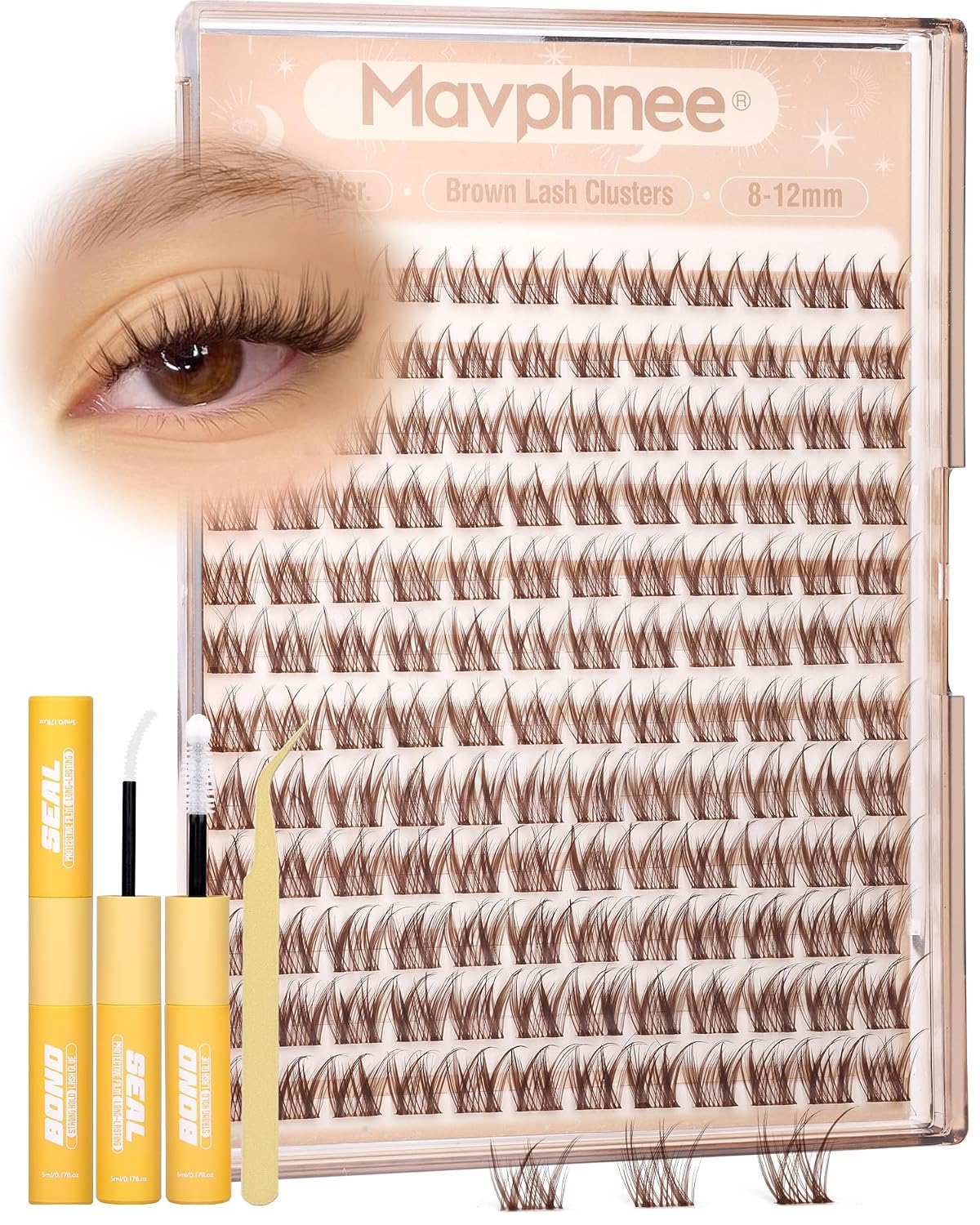 Natural Cluster Eyelash Extensions - Short Lash Clusters 8-10-12MM | CC-Curly Wispy Individual Lashes, 144 Pcs