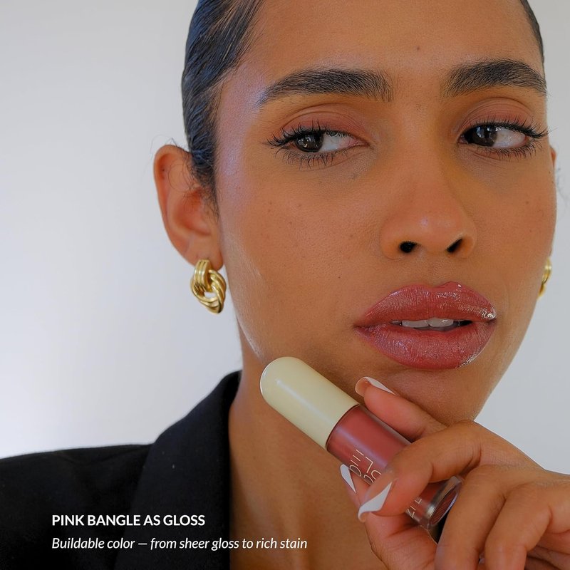 Hydrating Glossy Fruit Lip Stain - 2-in-1 Gloss & Long-Lasting Tint | Lightweight Pink Bangle