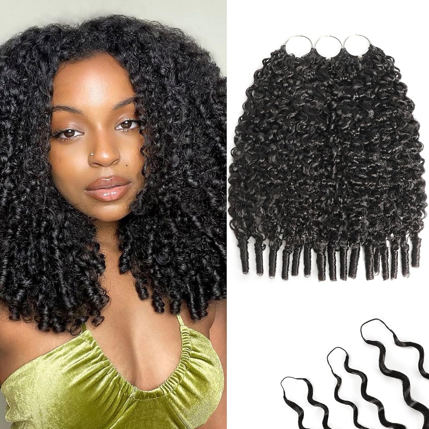 Honey Blonde Burmese Curly Crochet Hair Extensions - 14 Inch, 240g, Reusable, Lightweight, Miracle Knots