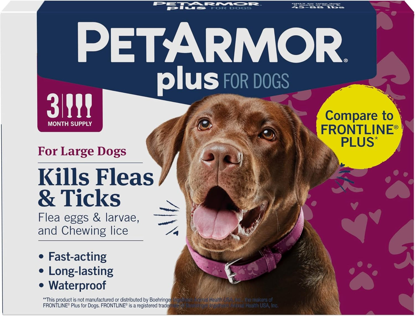 PetArmor Plus Flea and Tick Prevention for Dogs - Fast-Acting Waterproof Treatment | 3 Doses for Small Dogs (5-22 lbs)