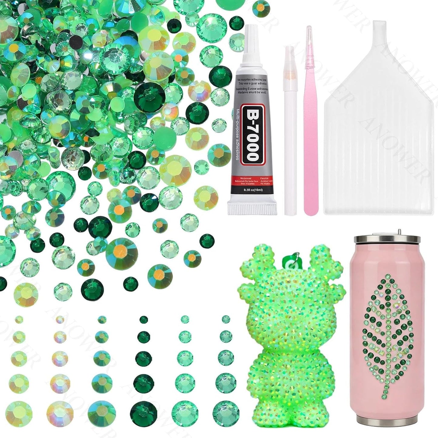 Mixed Light Color Resin Flatback Rhinestones - 16,000 Pcs for Crafting & DIY Projects | 2-6mm Gems for Makeup & Tumblers