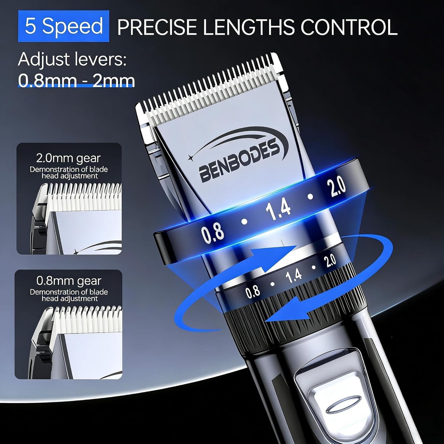 Men's Hair Clippers & Beard Trimmer Grooming Kit - Cordless Rechargeable Hair Clipper with LED Display for Professional Haircuts | Home Grooming Gifts