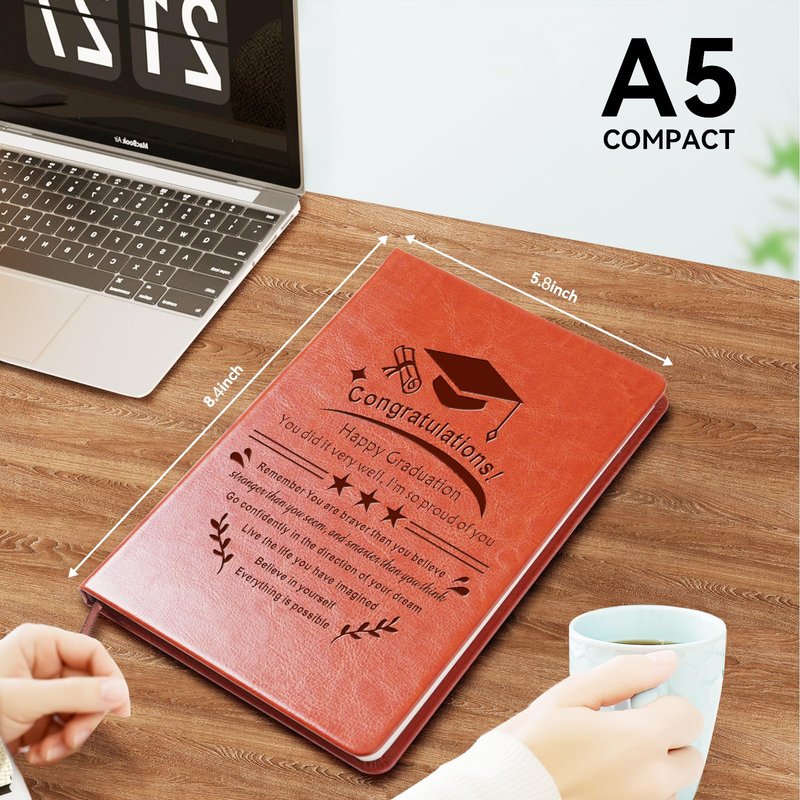 LBWCER Inspirational Graduation Journal Congratulations Graduating Journey Leather Notebook Congrats Grad Graduate Notebook (Congratulations Graduation.)