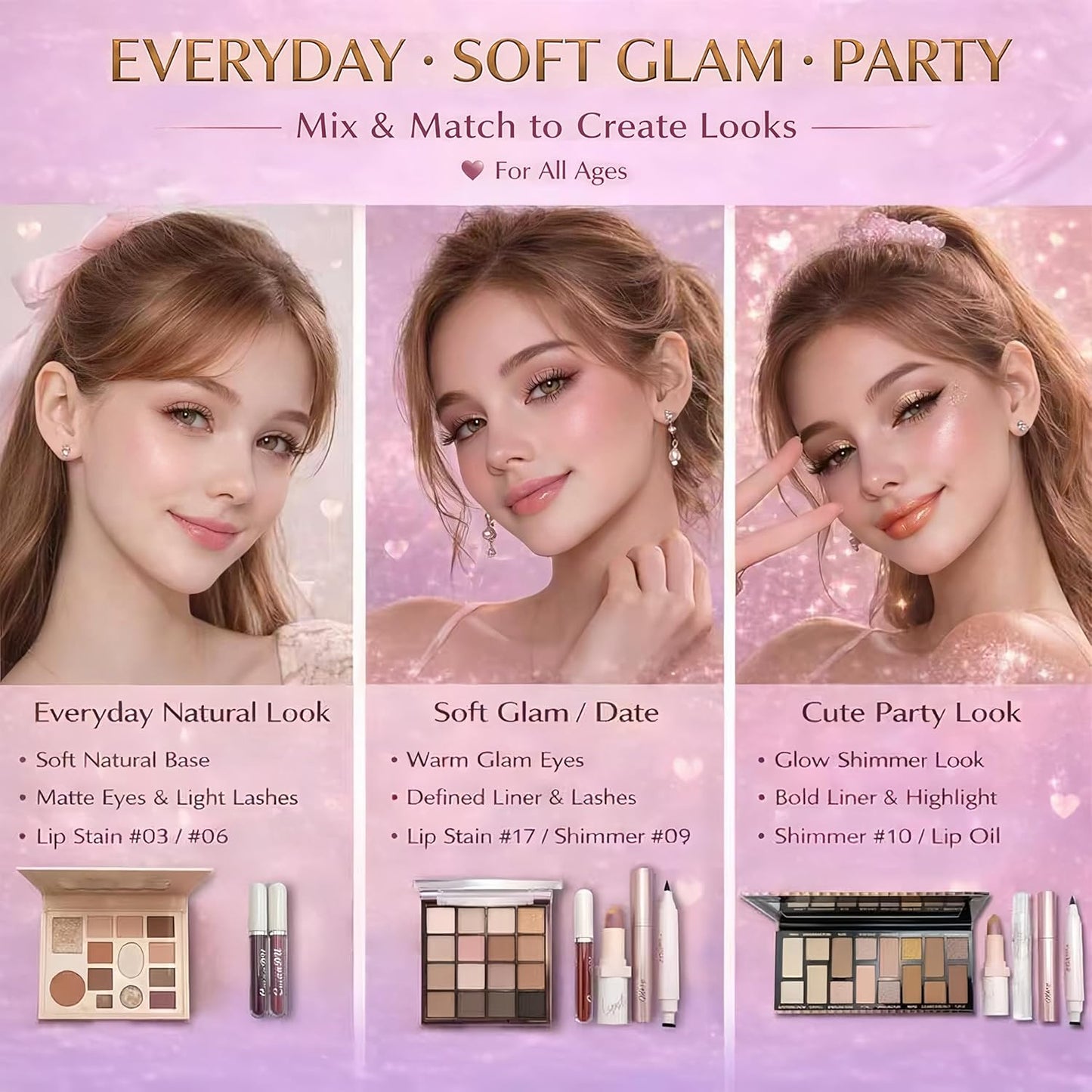 All-In-One Makeup Kit for Women | Full Face Set with Eyeshadow, Lip Gloss & Brushes - Perfect for All Skin Tones