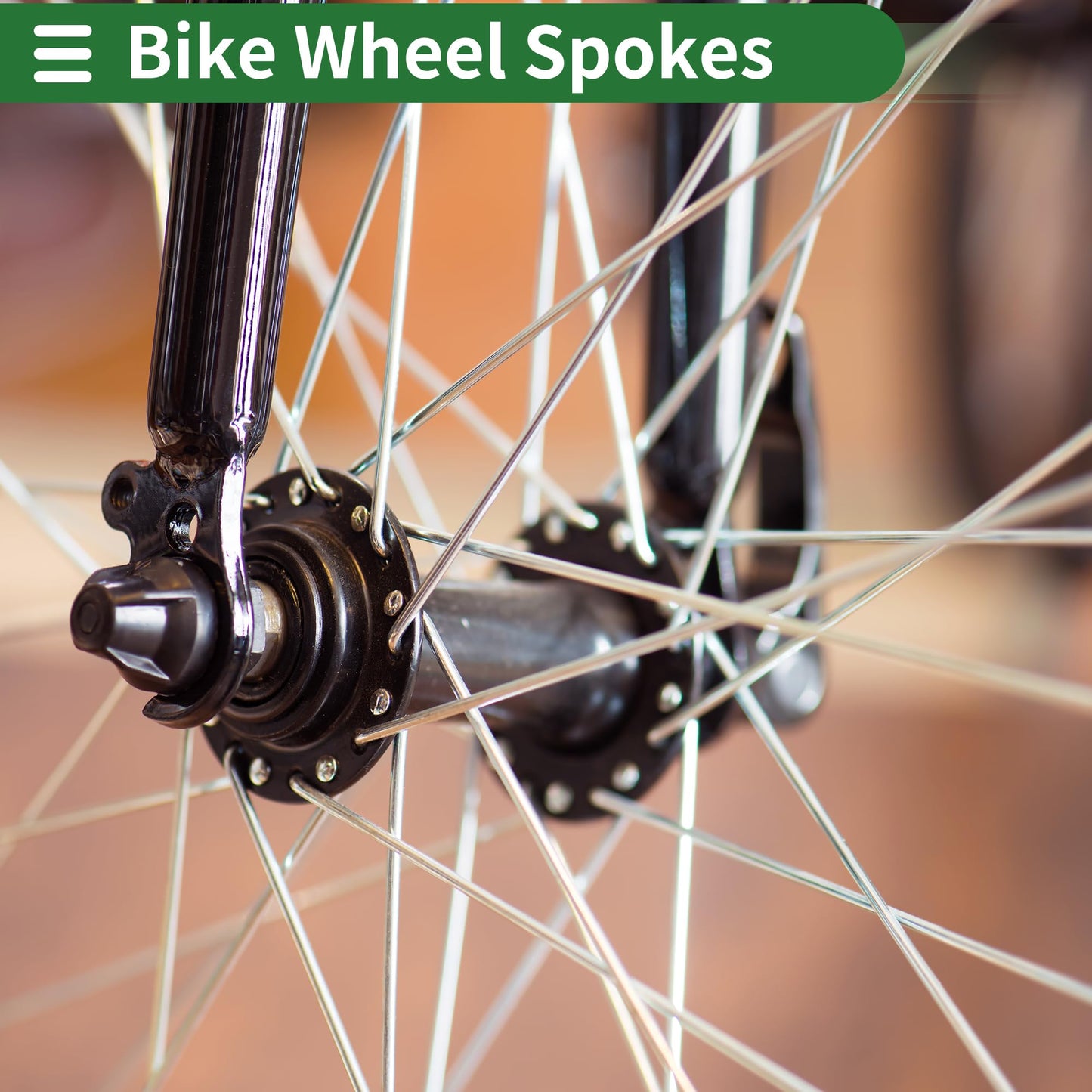 Motoforti Universal Bicycle Spokes Bike Wheel Spokes 14G Carbon Steel Black 1 Set