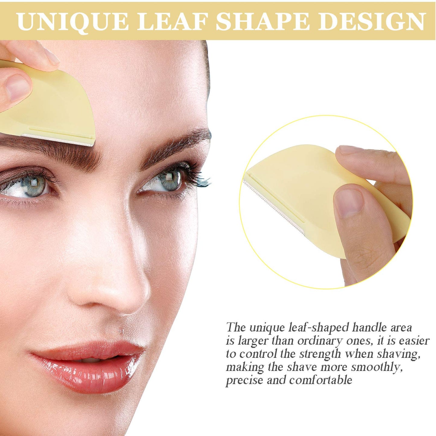 Patelai 21 Pcs Eyebrow Razors for Women Dermaplaning Tool Razor Eyebrow Blades Facial Razors for Men Trimmer Microblade Leaf Shaped Facial Shaper Shaver for Face Upper Lip Hair travel