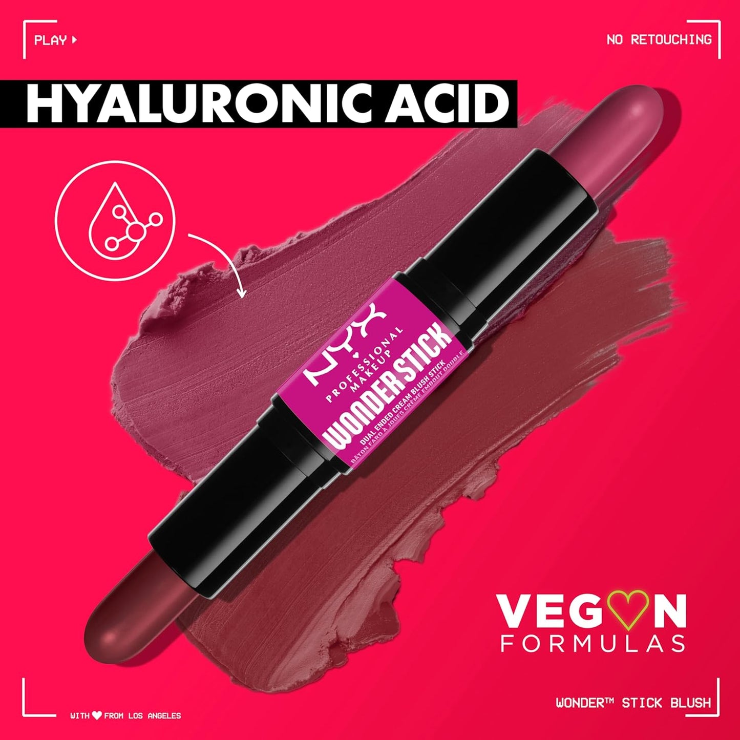 NYX Wonder Stick Blush - Hydrating Dual-Ended Cream Blush Stick | Light Peach & Baby Pink