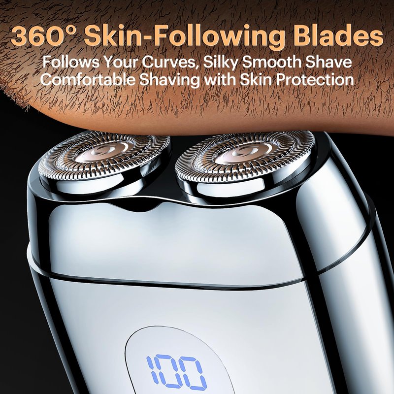 2026 New Alloy Mini Electric Shaver for Men, Portable Travel Rechargeable Razor with Mirror Cap, Waterproof, Smooth & Close Shave, Ideal Gift for Husband Boyfriend, RX40+Gift Bag