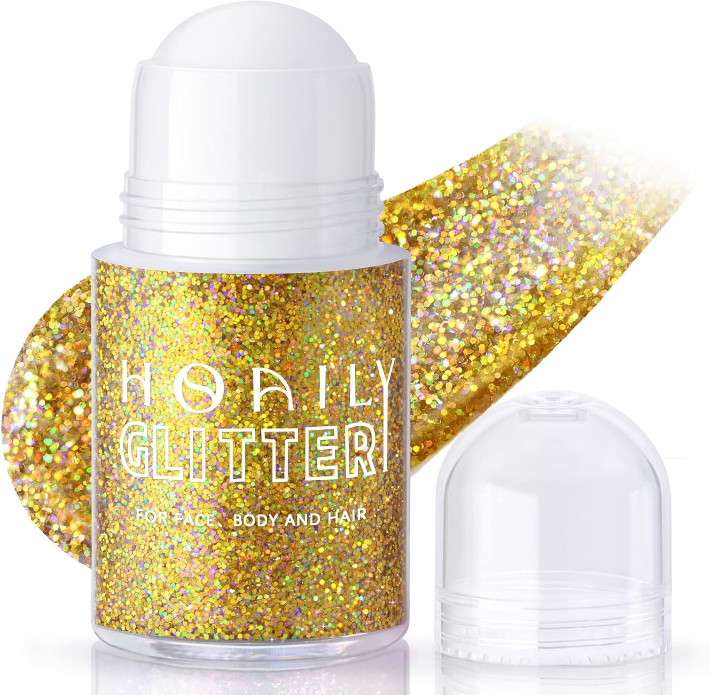 HOSAILY Holographic Body Glitter Gel - Color Changing Chameleon Effect | Sparkling Pink, Chunky Mermaid Sequins for Festivals