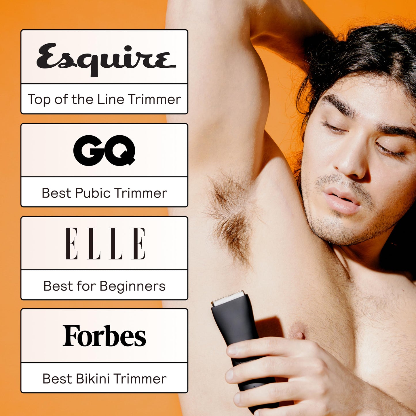 MERIDIAN The Trimmer Original – Body Hair Trimmer for Men, Electric Groin & Body Groomer for Pubic Hair, Chest, Legs & Underarms, Waterproof & Rechargeable, Onyx