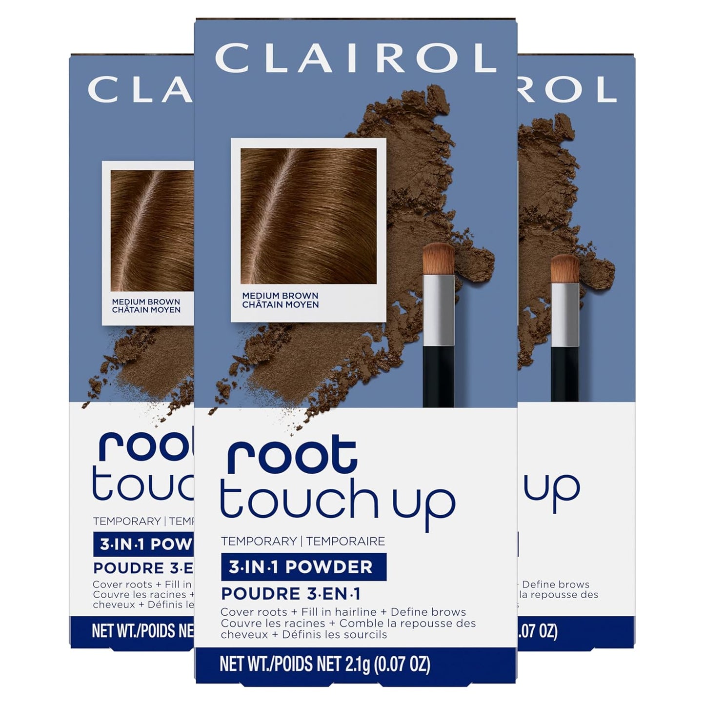 Clairol Root Touch-Up Powder - Black Hair Color | Ammonia Free | Compact with Mirror & Brush | Instant Root Coverage