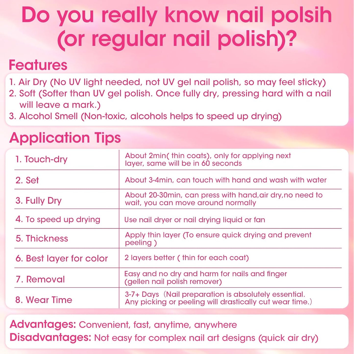 Clear Nail Polish Base & Top Coat - Strengthen Thin Damaged Nails | Quick Dry, No Wipe, Toxin Free