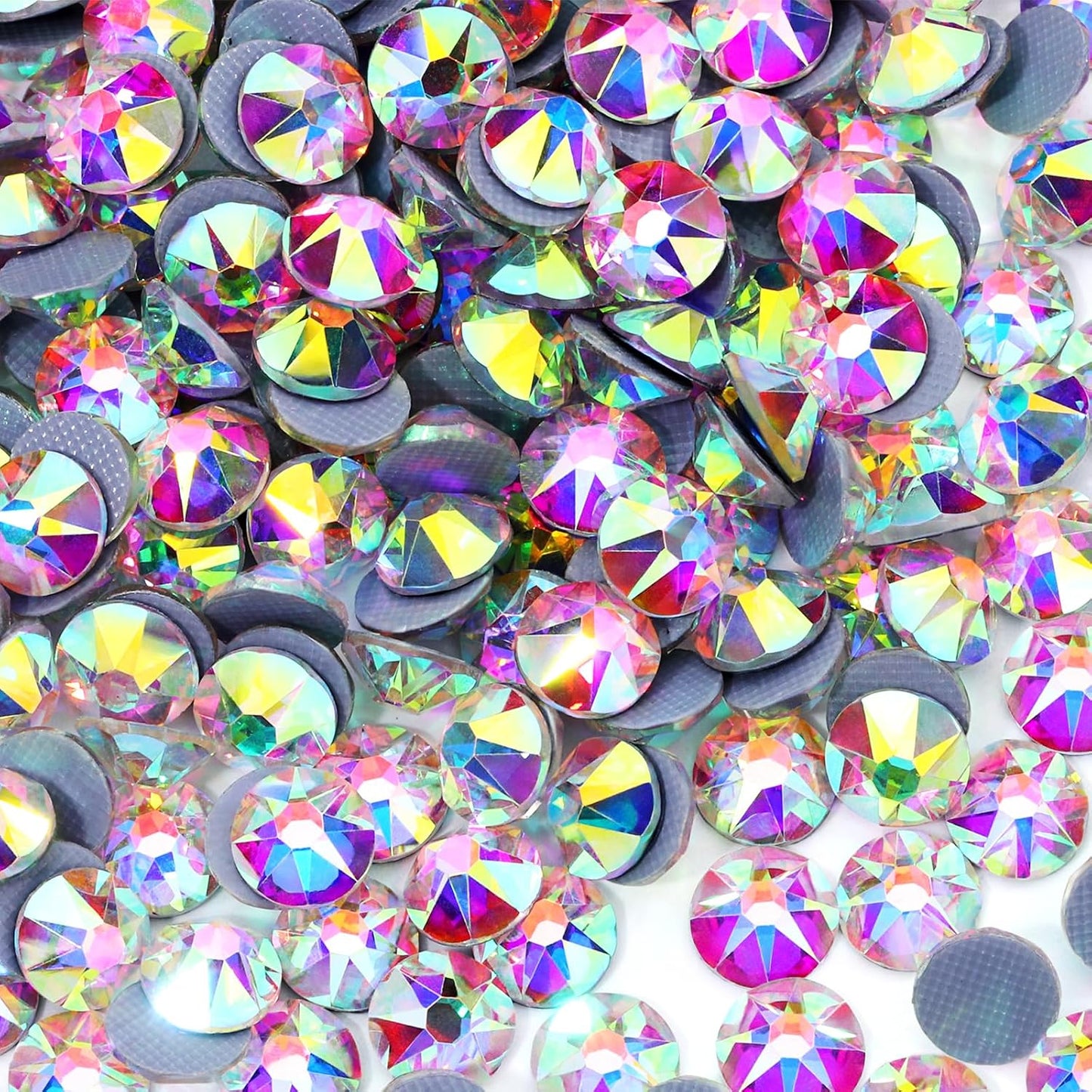 Hotfix Rhinestones - 144pcs Crystal AB Round Iron-On Gems for Fabric Crafting | SS40 (8.3-8.6mm)