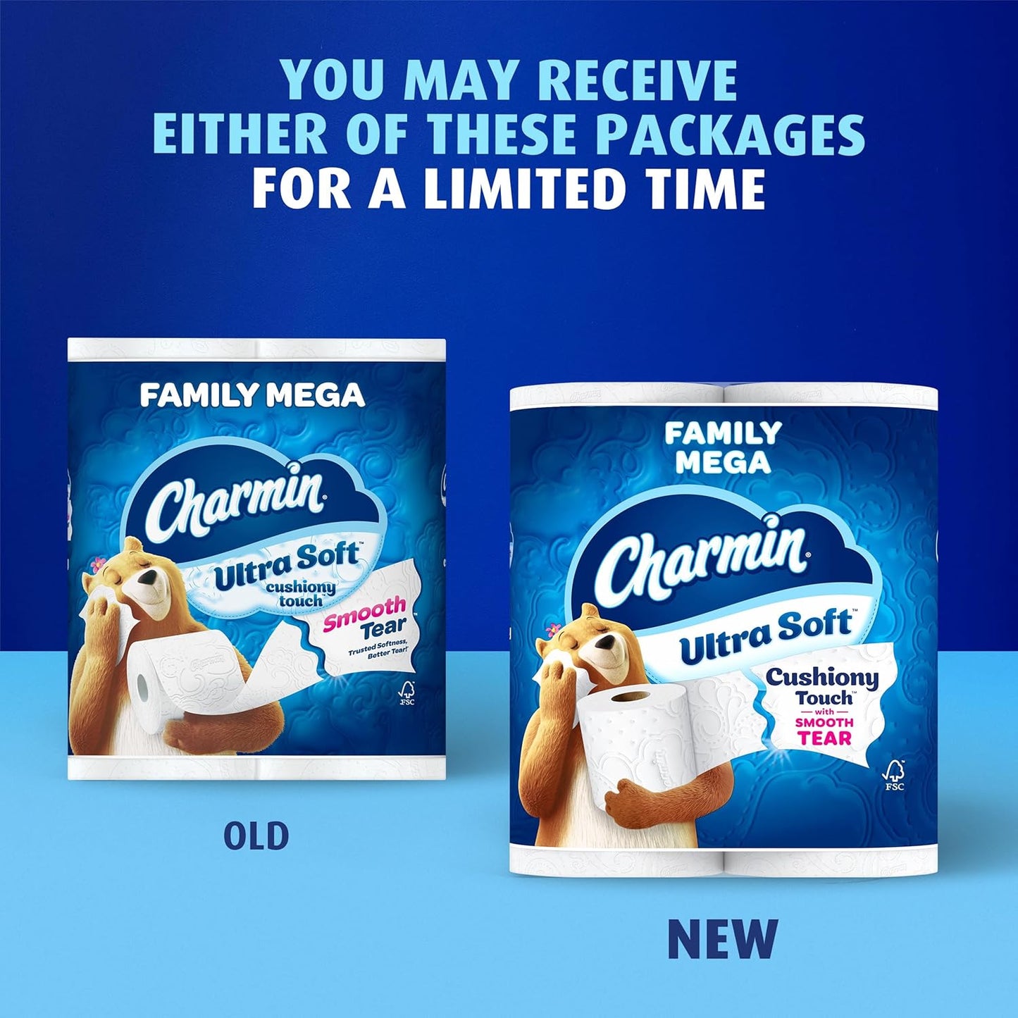 Charmin Ultra Soft Toilet Paper - Cushiony Touch, 24 Mega Rolls | White, Family Size