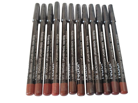 12-Piece Lip Liner Pencil Set - Brown Tones & Assorted Colors for Perfect Definition