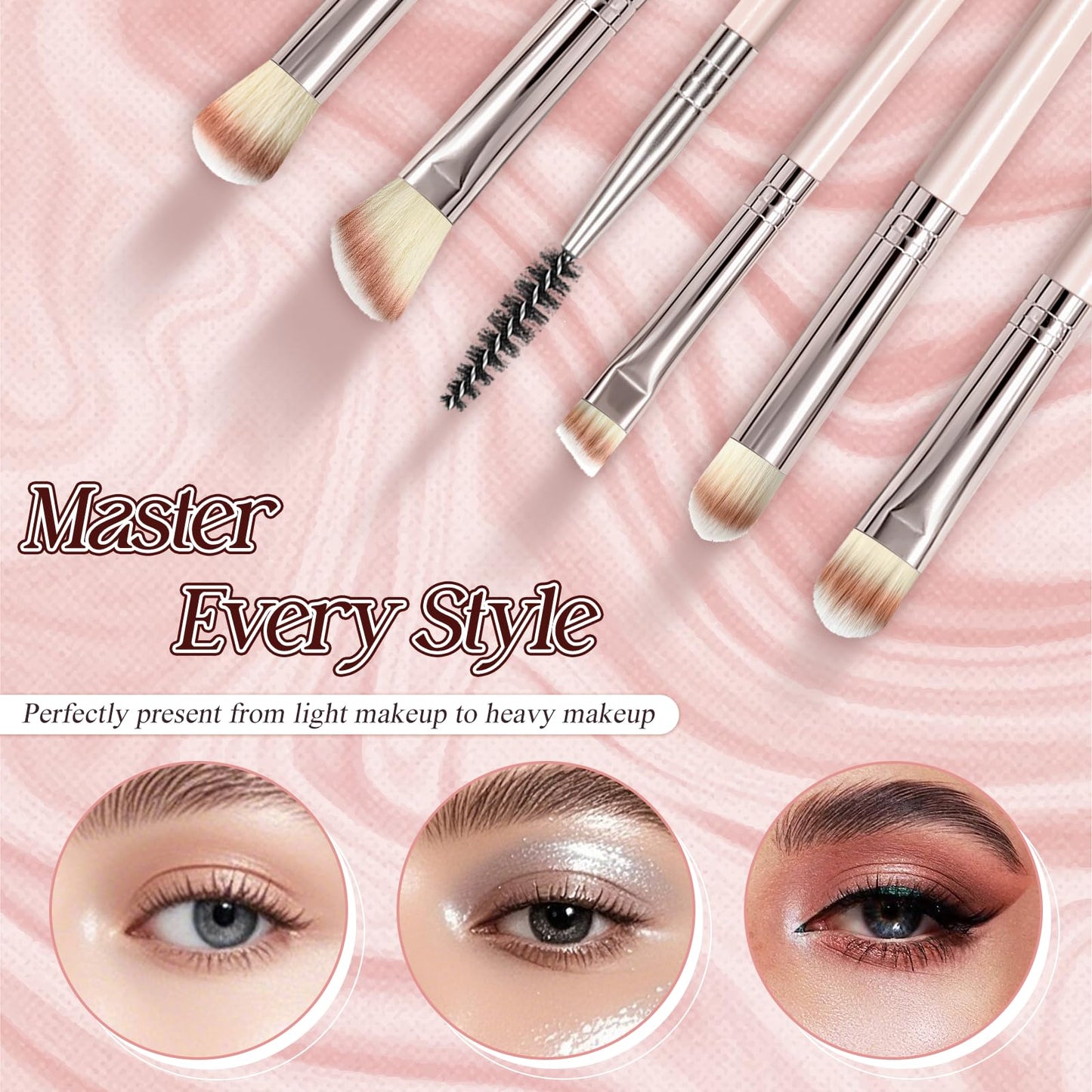Makeup Brush Set, Premium Synthetic 10 PCS Makeup Brushes, Travel Makeup Brush Set with Soft Hairs, Makeup Brushes Set Professional for Blush, Eyeliner, Eyeshadow, Concealer, and Foundation (Pink)