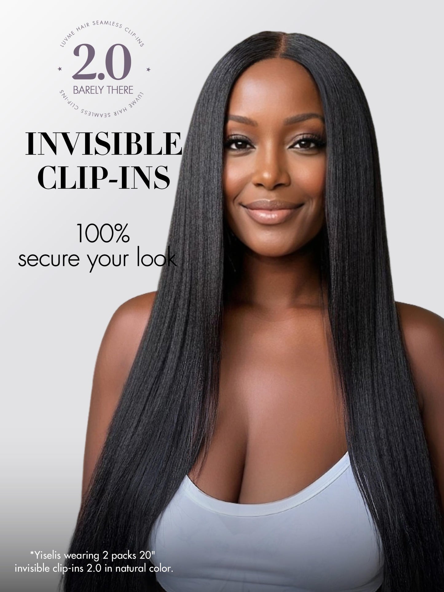LUVME Invisible Yaki Straight Clip in Hair Extensions Real Human Hair for Women, 2 Pack 18 Inch 220g 12Pcs, Remy Hair Clip Ins, Invisible Clip Ins for Daily Wear & Special Occasions