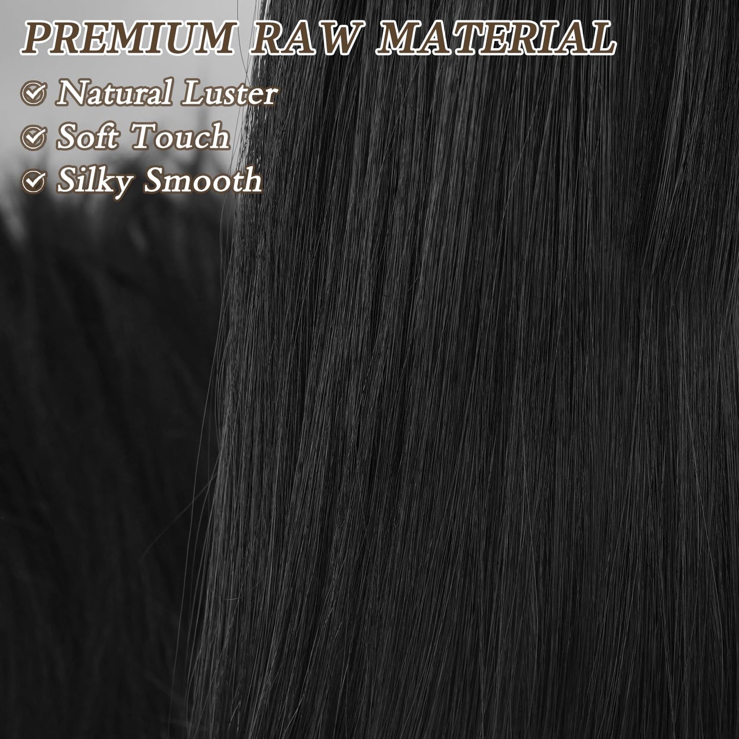BARSDAR Black Ponytail Extension - 34 Inch Drawstring Long Straight Ponytail Hair Extensions Synthetic Fake Pony Tails Hairpieces Clip in Ponytail Extension for Women Girls Daily- Jet Black