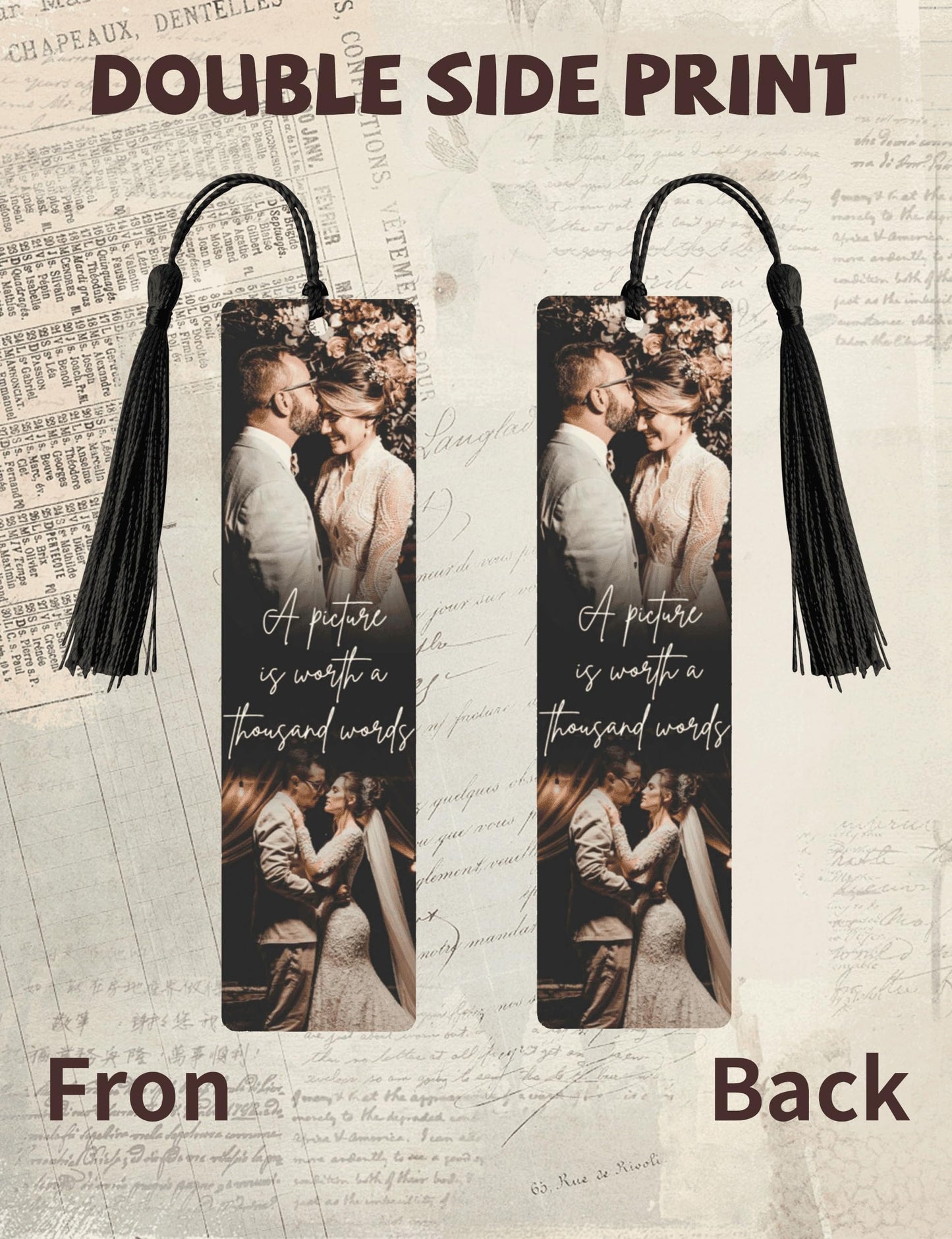 Byxhuc Personalized Bookmarks, Book Marks for Reading, A Picture is Worth A Thousand Words Bookmark, Customize Photo Christmas Bookmark, Custom Cute Gifts for Books Lovers, Cute Book Mark