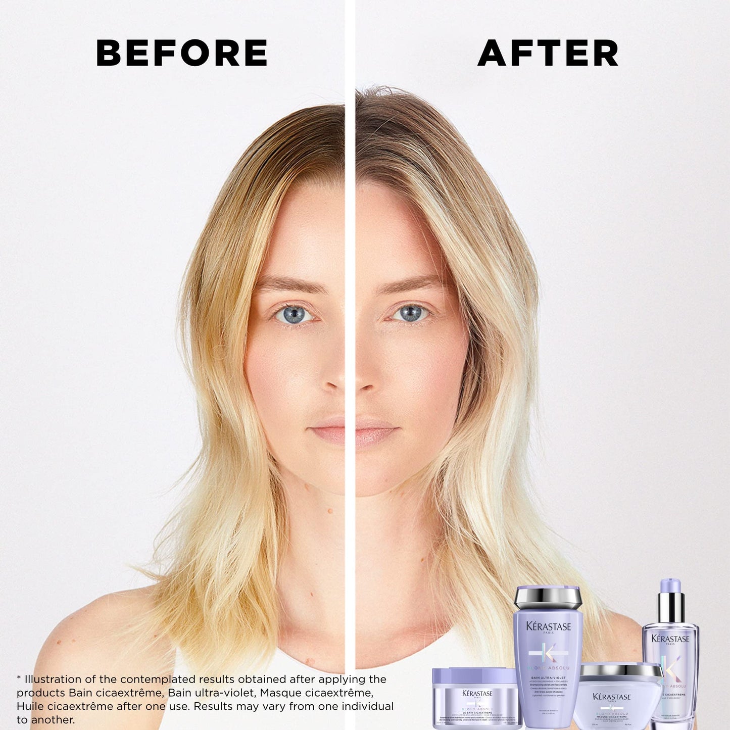 KERASTASE Blond Absolu Cicaplasme Serum - Hydrating Leave In Serum For Color Treated Hair, Heat Protects Up To 450°F, Strengthens and Prevents Breakage