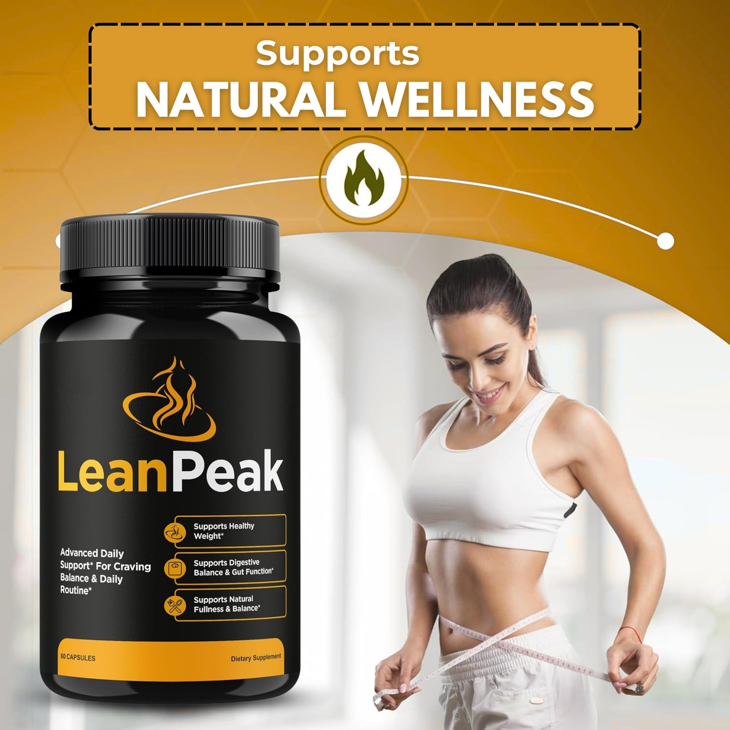 Original Lean Peak Advanced Pills Capsule, Advance Premium Official Leanpeak Formula, Natural Ingredients for Overall Health & Balanced Healthy Lifestyle | 60 Capsules Each Bottle (Pack of 5)