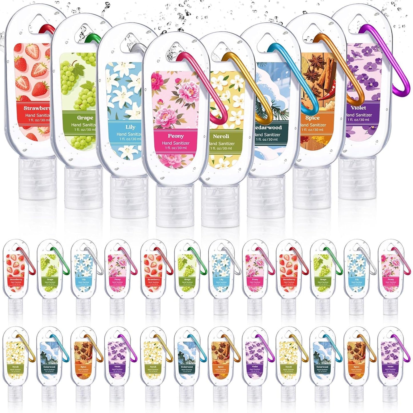 Mini Travel Size Hand Sanitizer Keychain - 24 Pcs Gift Set for Teachers, Nurses & Staff | Appreciation Thank You Bulk