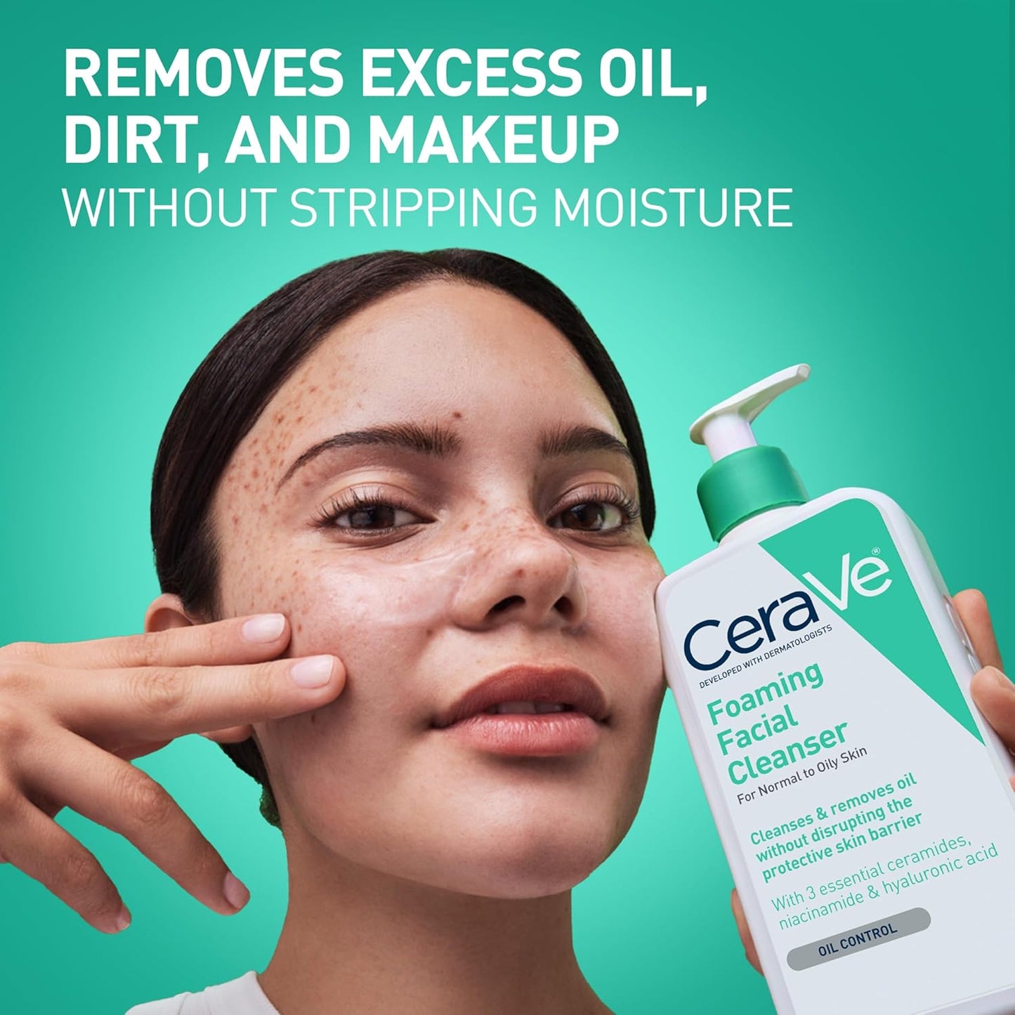 CeraVe Foaming Facial Cleanser - Daily Face Wash for Oily Skin with Hyaluronic Acid & Niacinamide | 16 Fl Oz