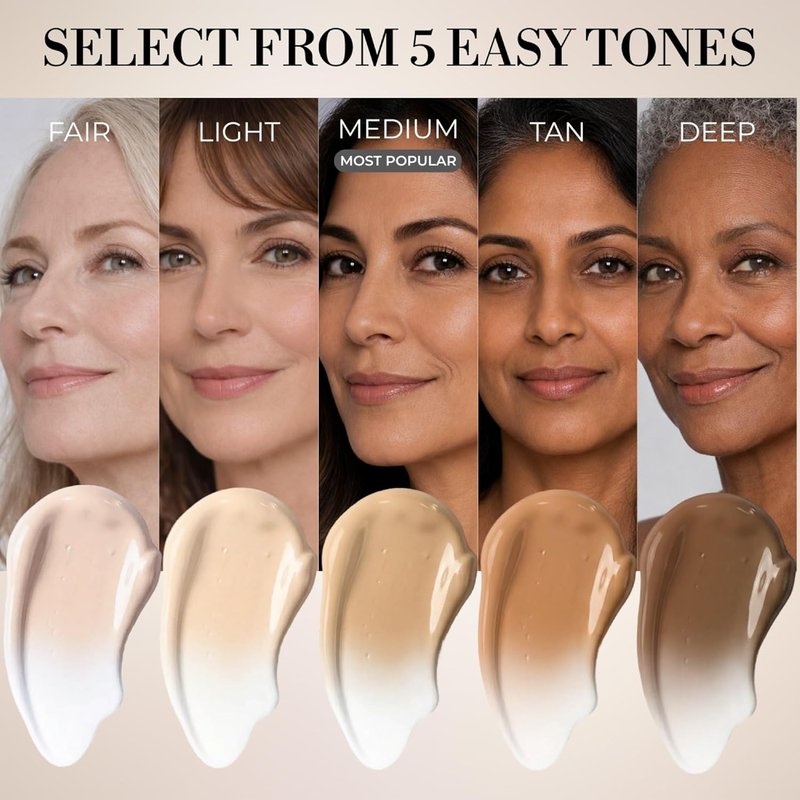 LUMINESS Liquid Mirage Color Changing Foundation - Hydrating Makeup with Hyaluronic Acid & Vitamin E | Medium Shade