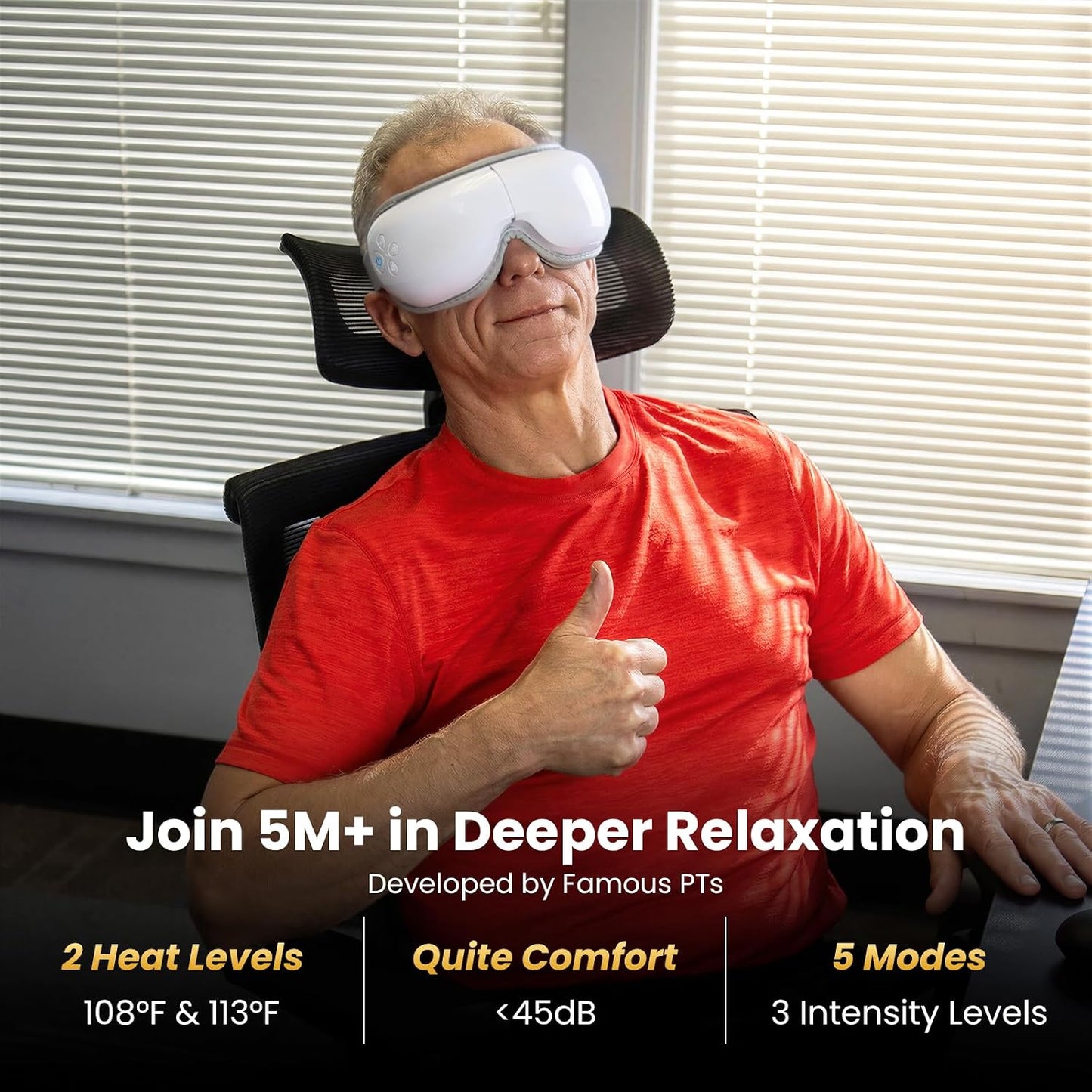 Eye Massager with Heat & Cooling | EyeOasis 3 Heated Mask for Dry Eyes, Migraines & Headaches Relief - FSA-HSA Eligible