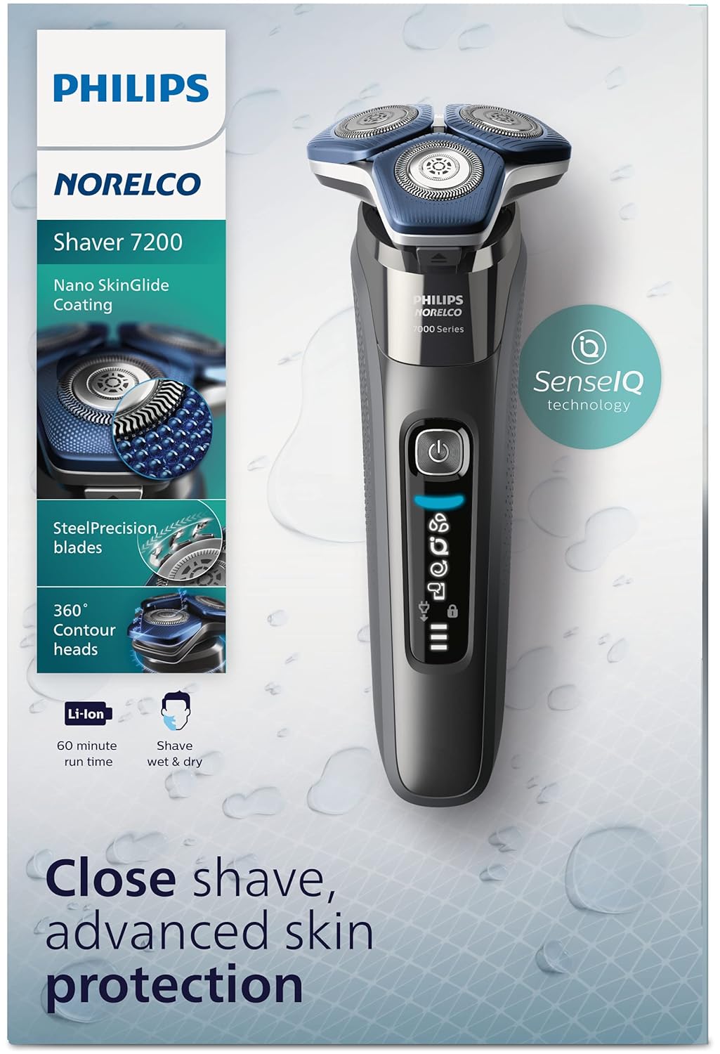 Philips Norelco Shaver 7200 - Rechargeable Wet & Dry Electric Shaver with SenseIQ Technology | S7887/82