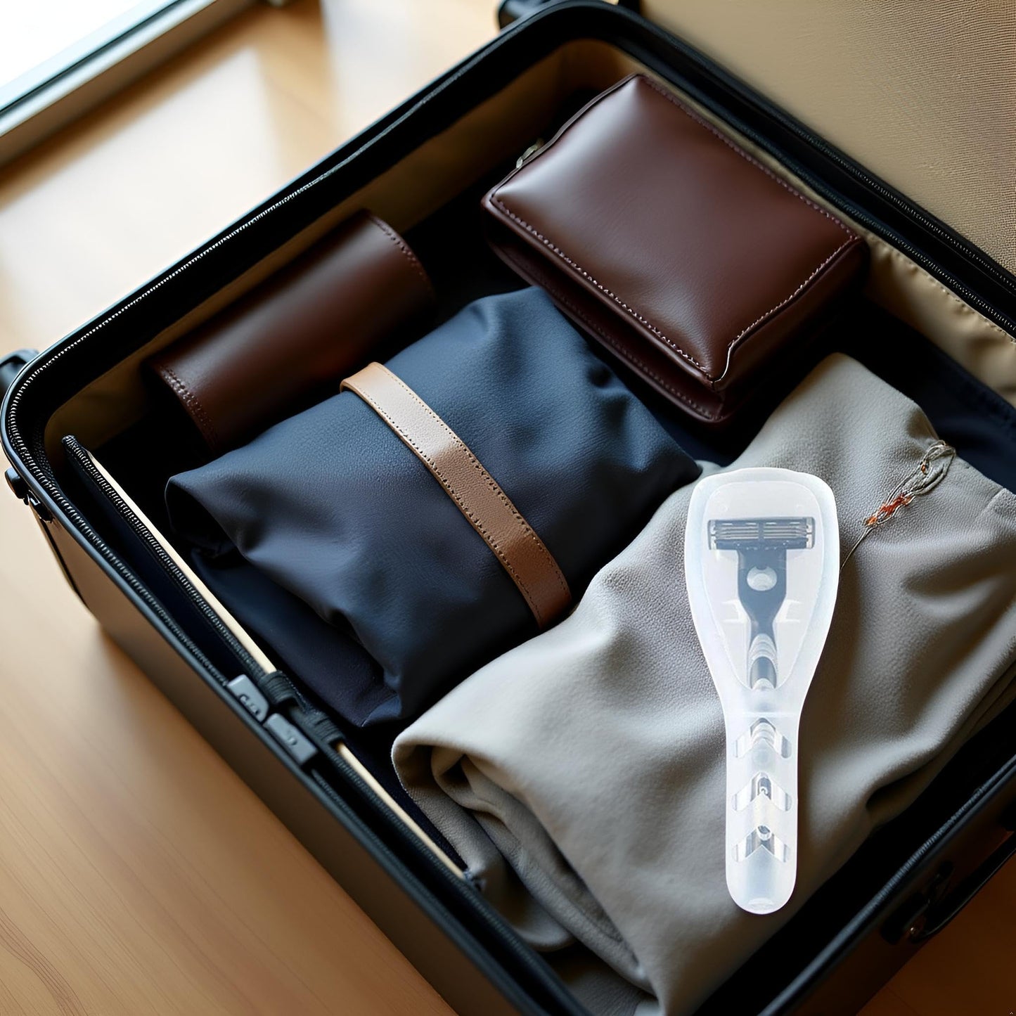 2Pcs Clear Portable Travel Men Manual Razor Protector Plastic Box Cover Container Storage Shaver Holder Protector Case Organizer Men's Electric Shaver Accessories