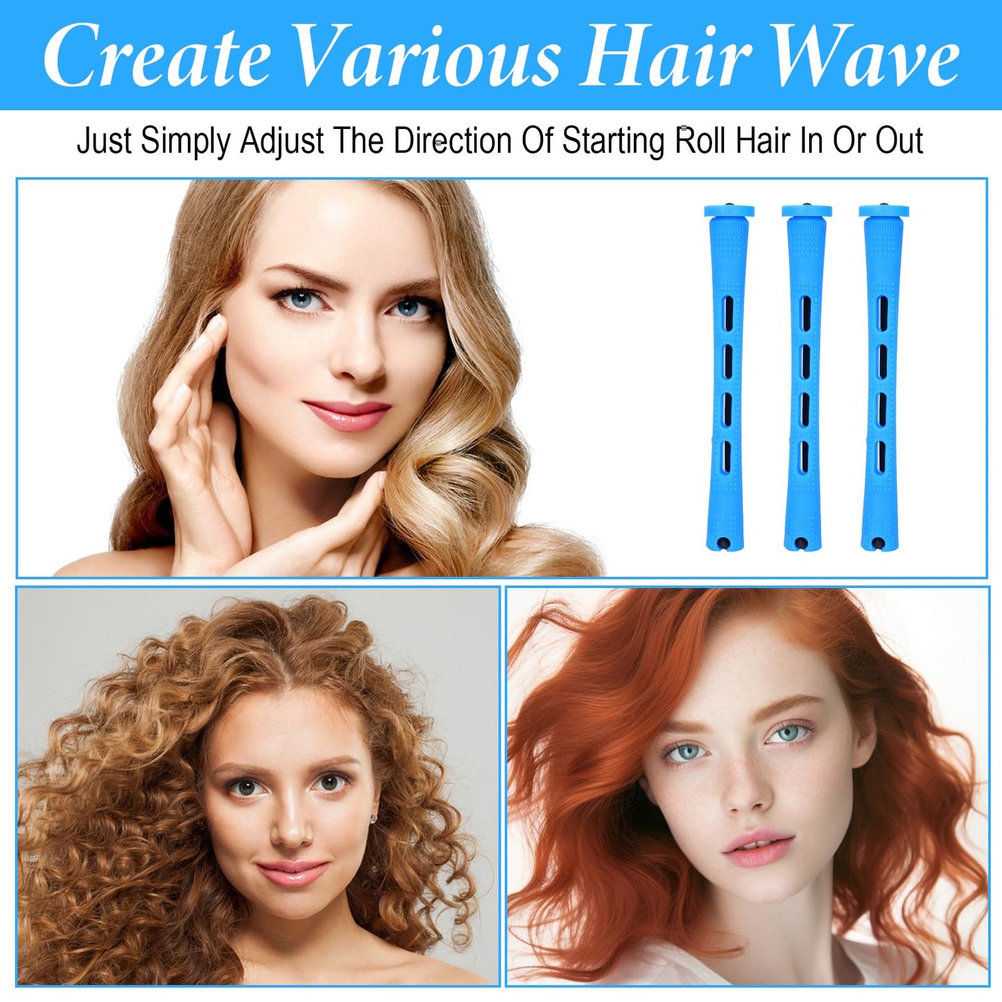 DOPENSPI 40 PCS Small Perm Rods for Short Hair, Plastic Curling Rods Cold Wave Rod Perming Curlers Hair Curling Rollers Perm Rod for DIY Styling Natural Hairs Short Long Hairs