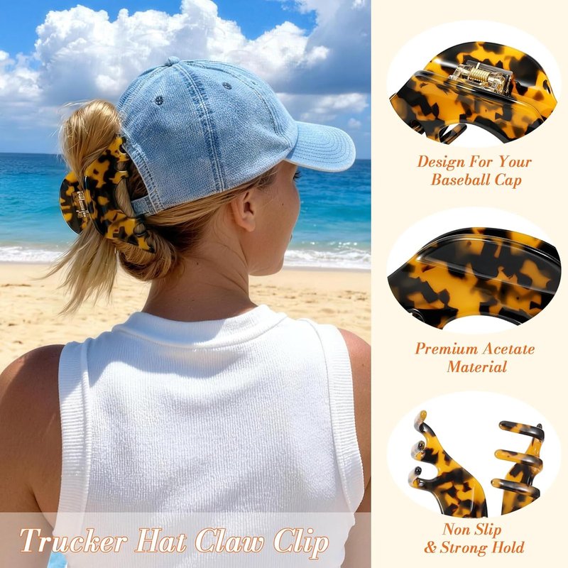 Large Hair Clips for Women - 4.2 Inch Non-Slip Acetate Claw Clips | 2 Pack Tortoise Shell Hair Accessories