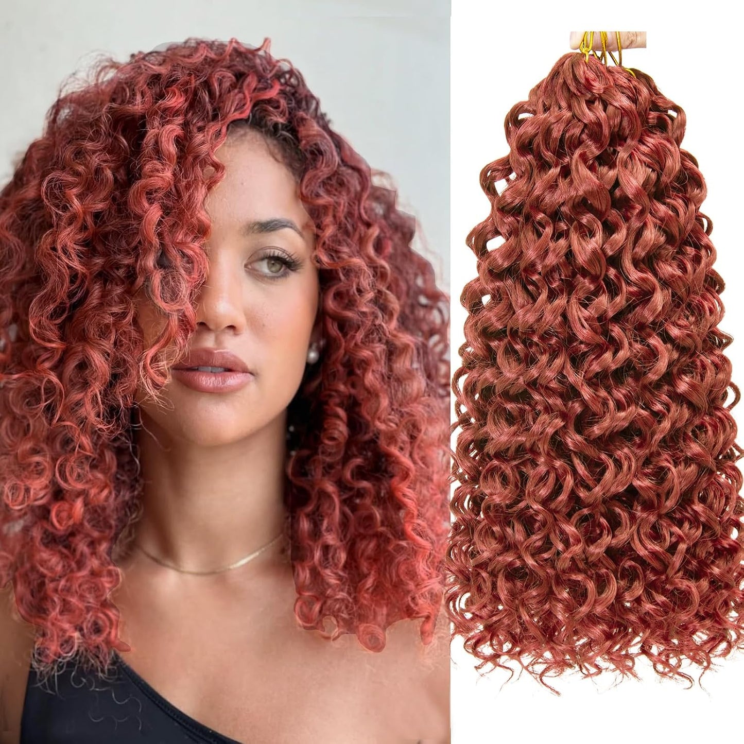 Water Wave Crochet Hair Extensions - Blonde Synthetic Bohemian Braids | 14 Inch Deep Wave (27#)